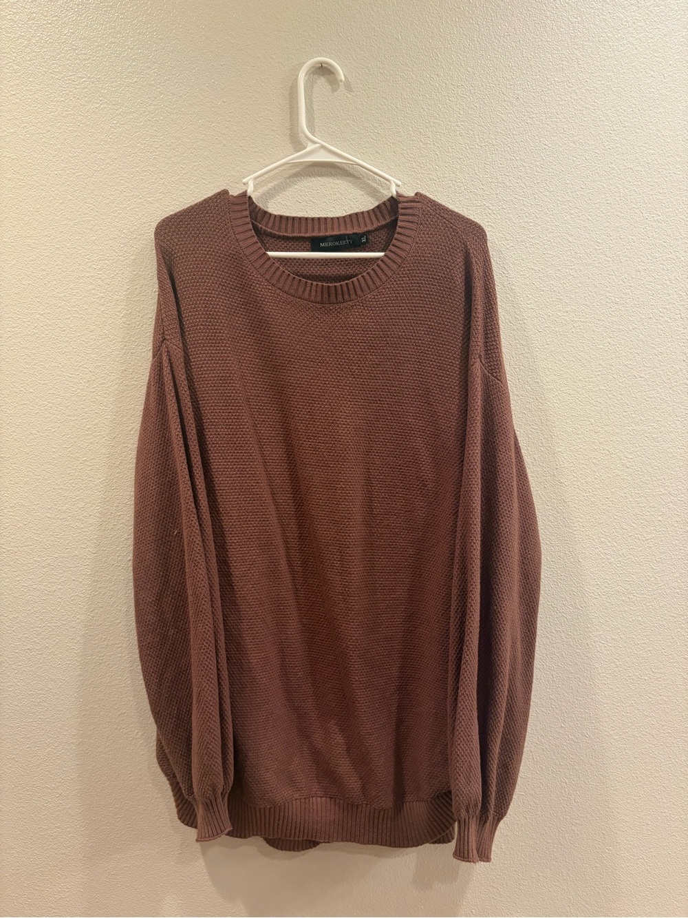 Weekend Crewneck Knitted  Sweater in Dusty Mauve